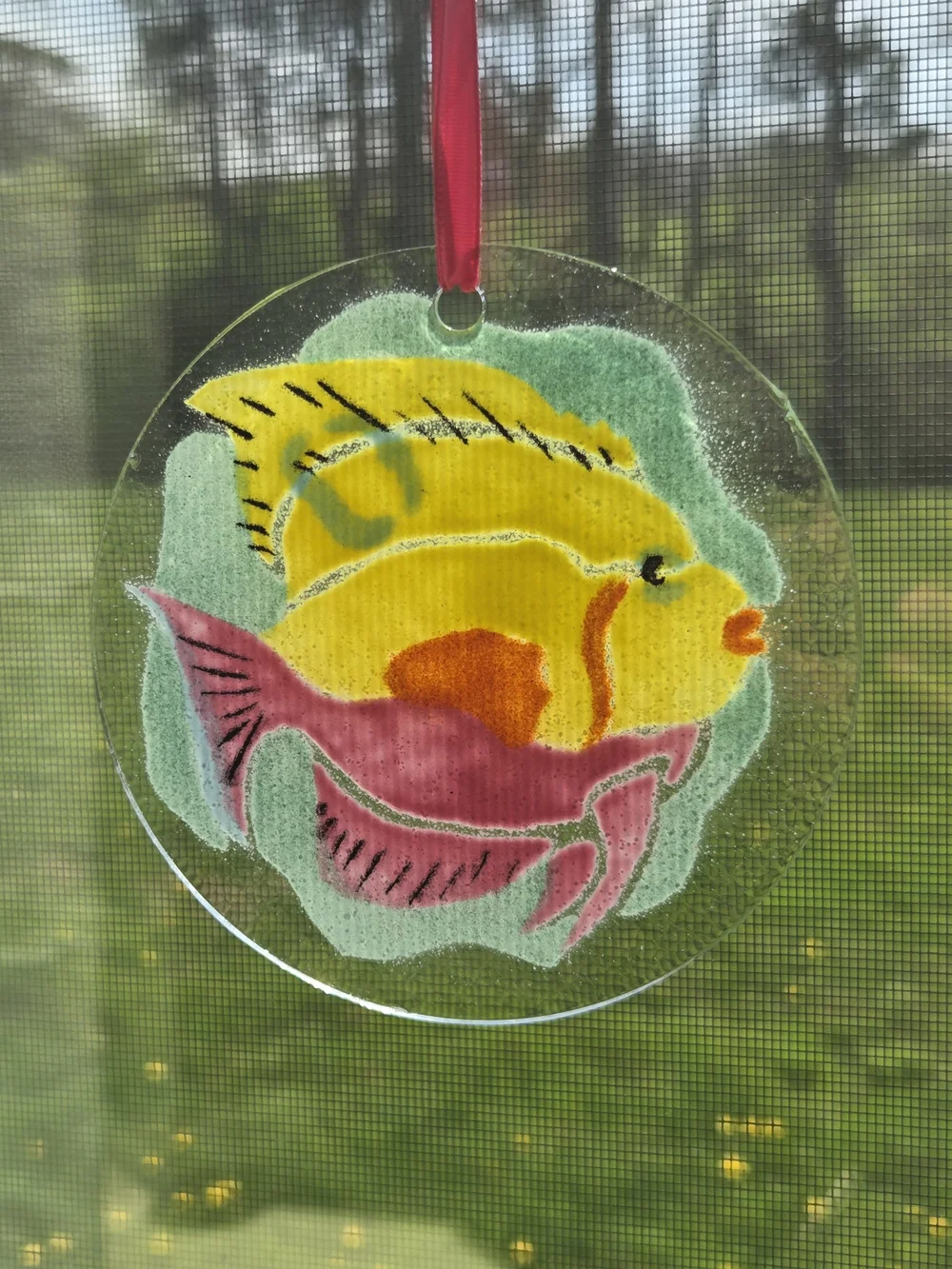 FOLIO Hand Painted Glass Suncatcher